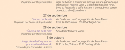 Invitación a conmemorar el Día del Niña 2021