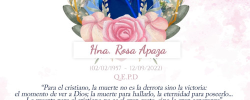 Hna. Rosa Apaza Q.E.P.D. parte a la casa del Padre